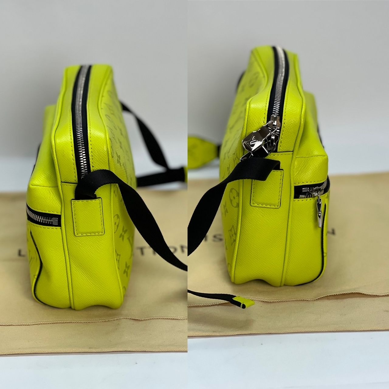 LOUIS VUITTON Taigarama Outdoor Messenger Yellow Bag