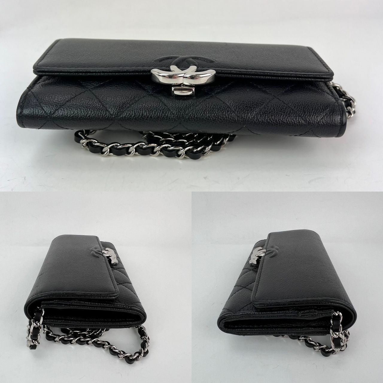 Chanel Grained Calfskin Quilted CC Box Flap Wallet