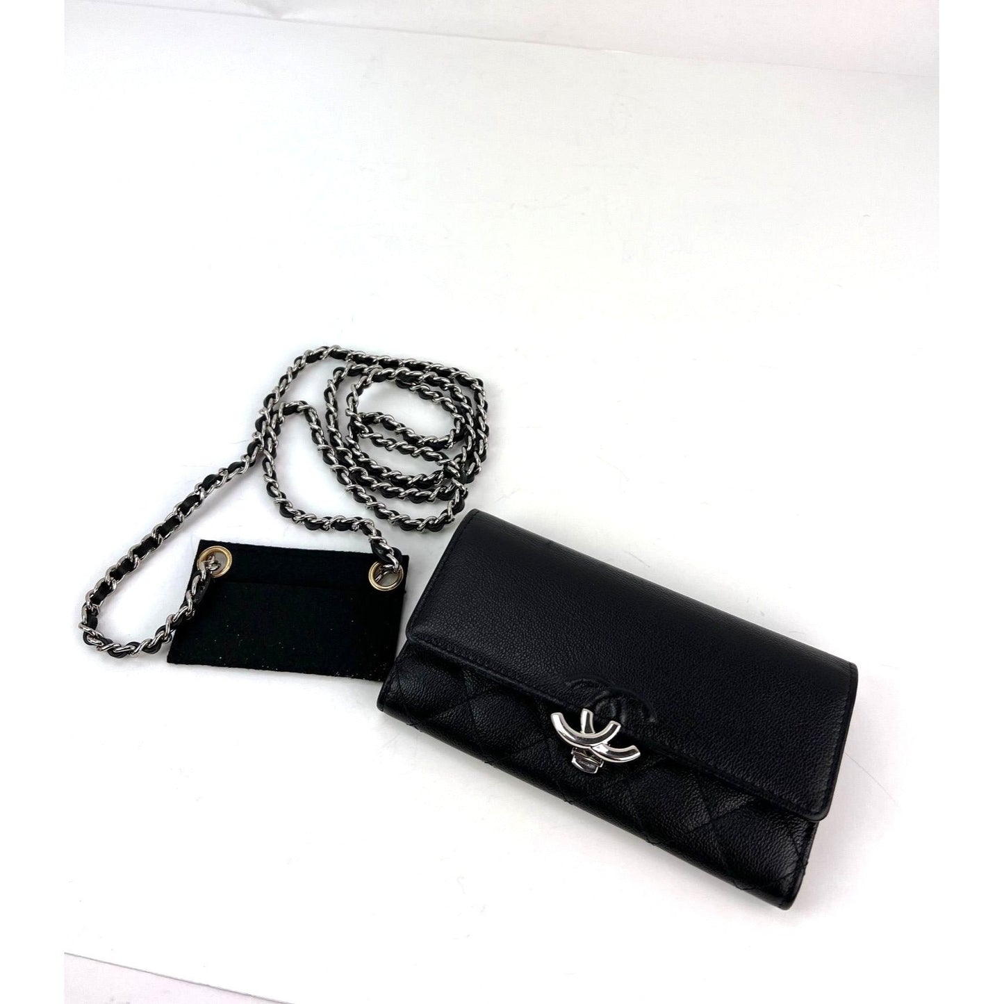 Chanel Grained Calfskin Quilted CC Box Flap Wallet