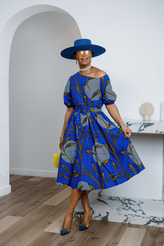 ROLU AFRICAN PRINT OFF SHOULDER DRESS----FINAL SALE