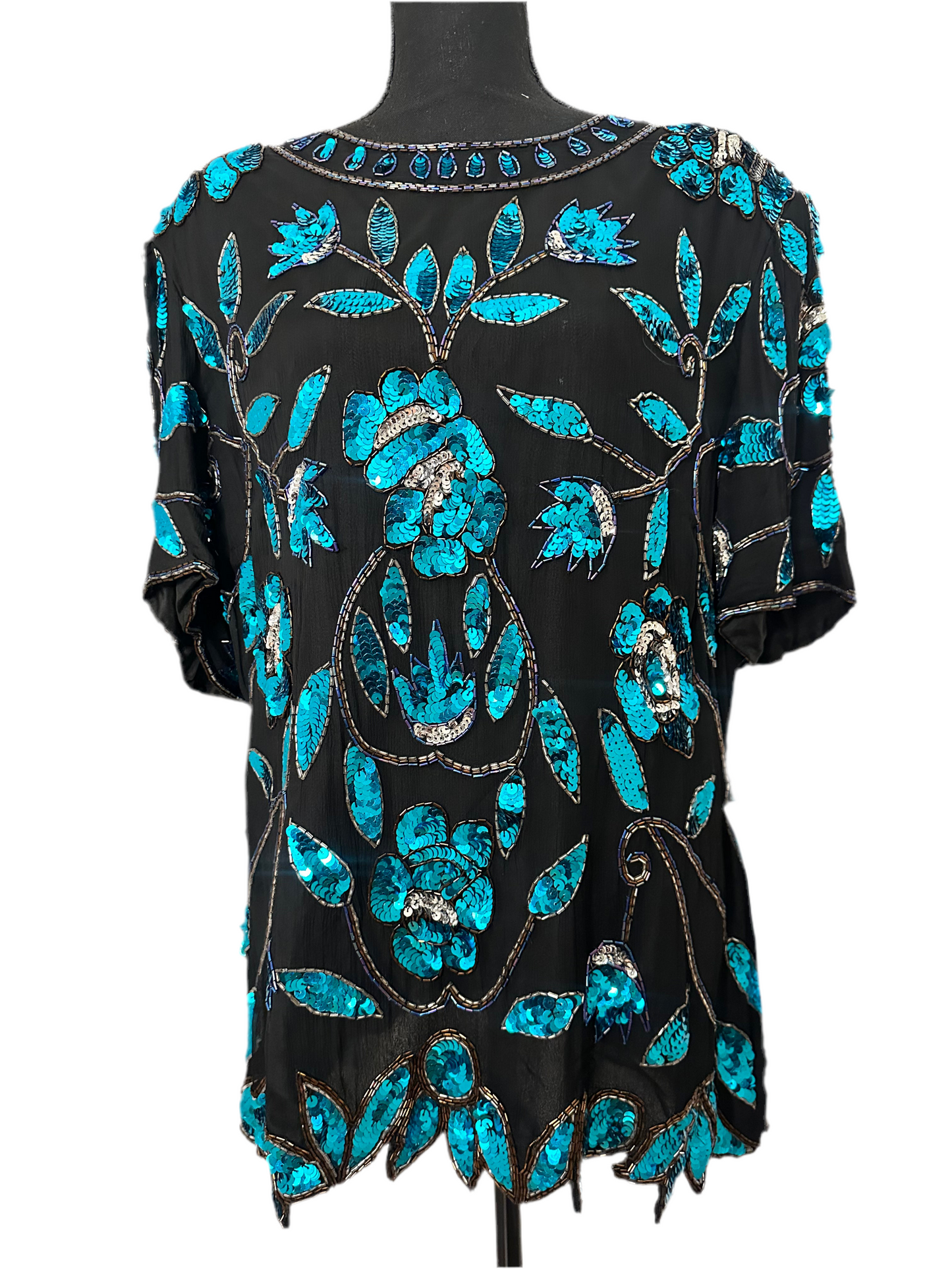 Stenay Turquoise Sequin Top NWT Size 20 W