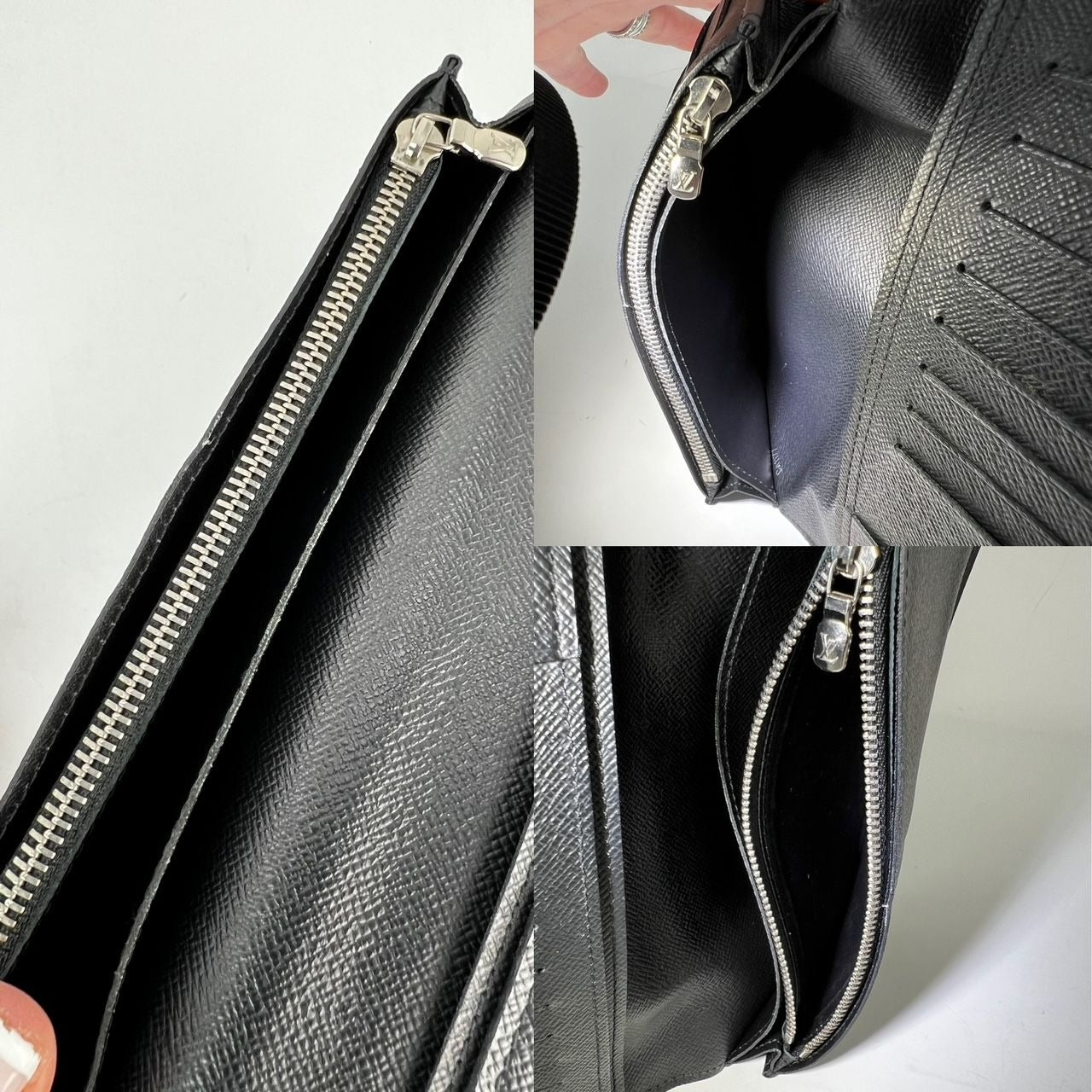 LOUIS VUITTON Epi Brazza Long Black Leather Wallet