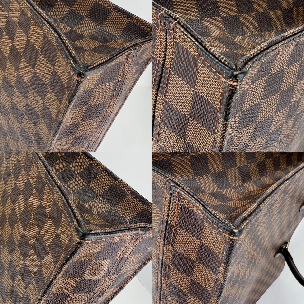 Louis Vuitton Sac Plat Brown Damier Ebene Canvas Shopping Tote Bag
