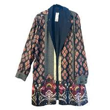 Chicos Mixed Print Duster Jacket Size 3 (US XLarge)