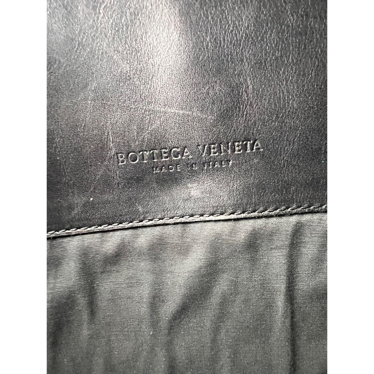 Bottega Veneta Intrecciato Black Leather Messenger Bag