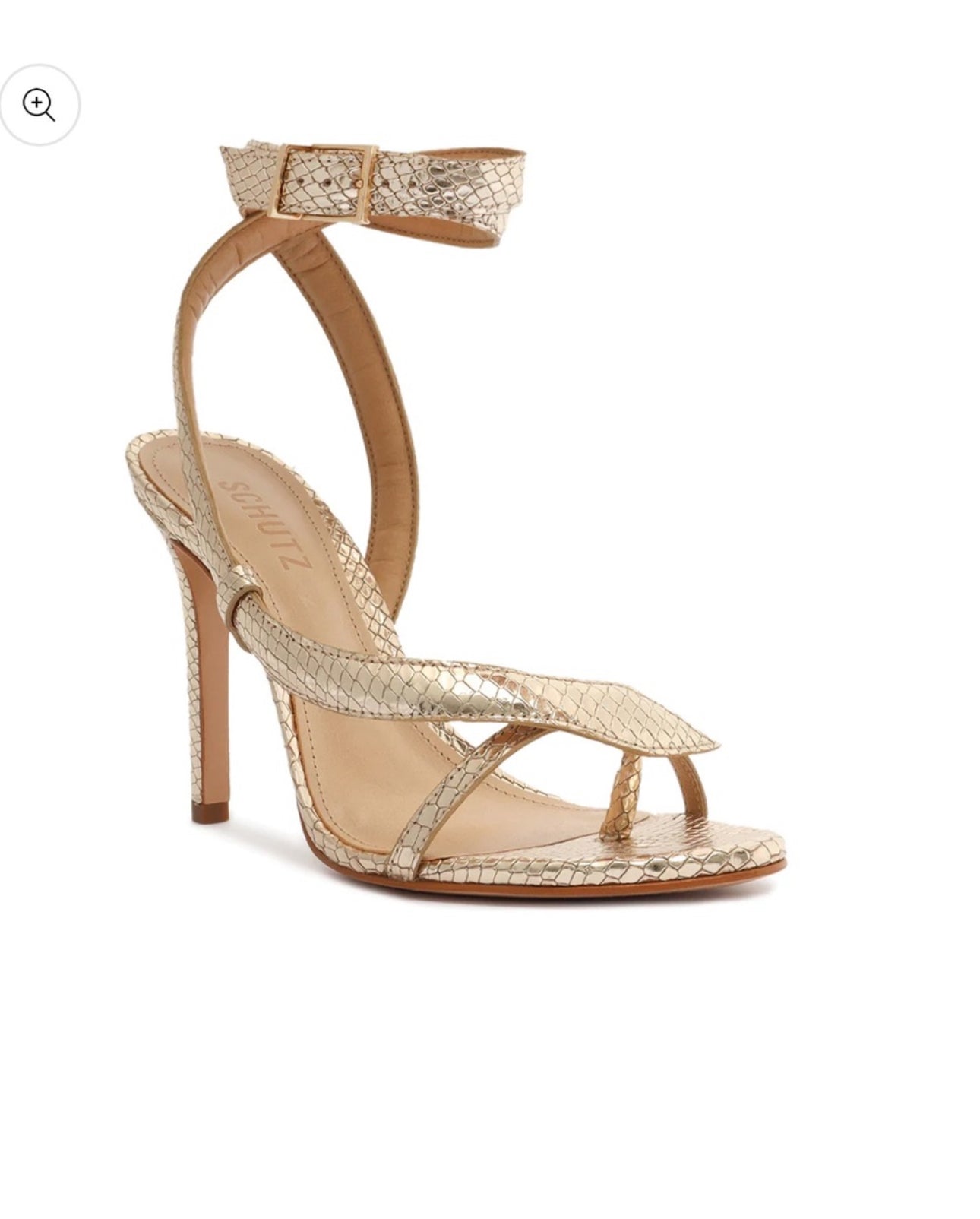 Schutz Courtney High Metallic Sandal Heels Size 9