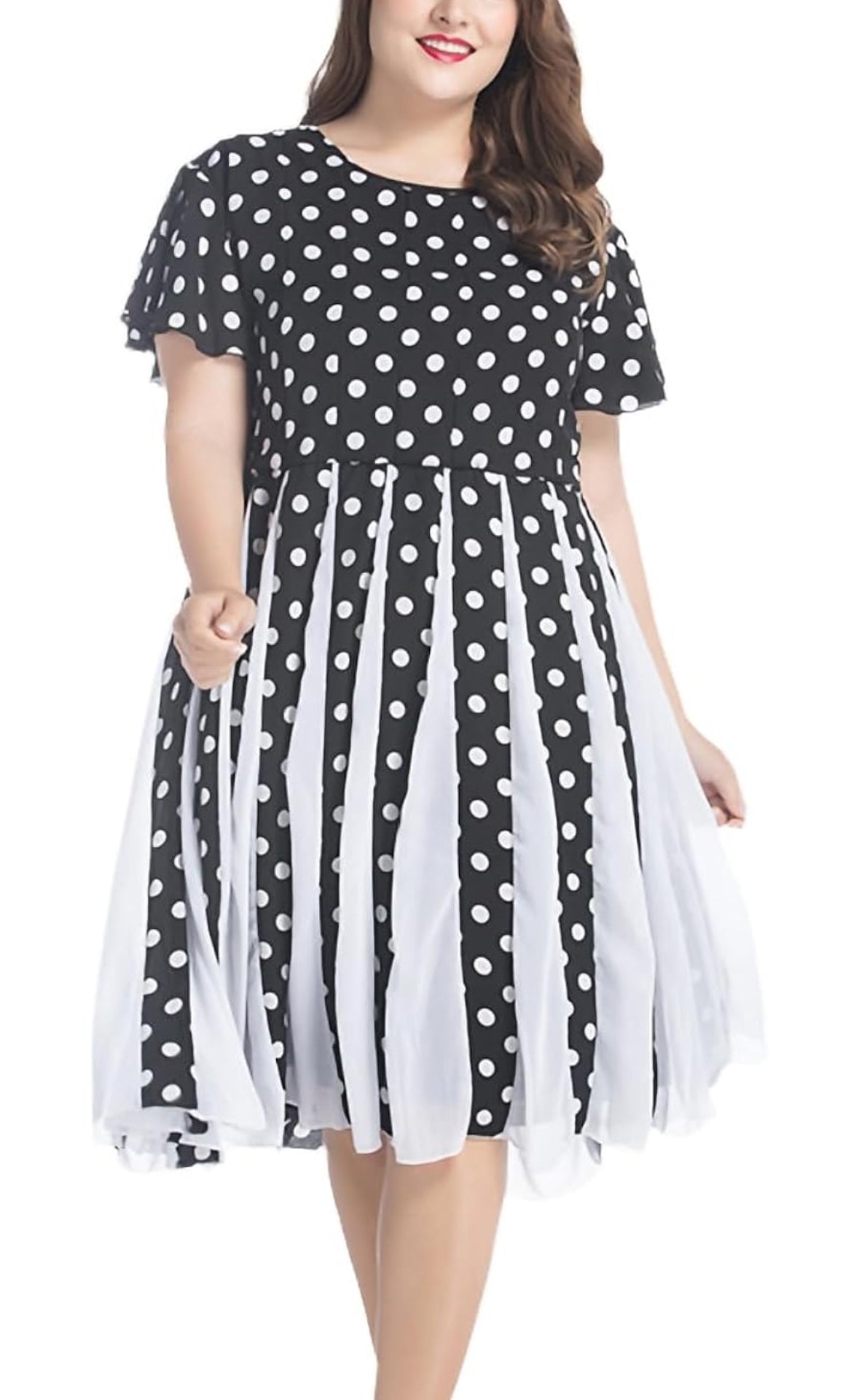 Black White Polka Dot Dress Size 4XL