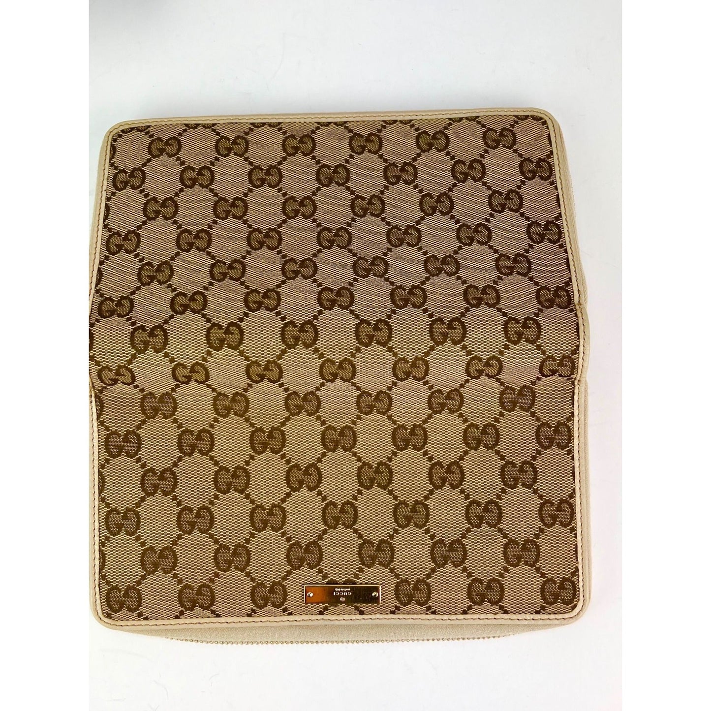 Gucci GG Logo Beige Zip Around Canvas Long Wallet