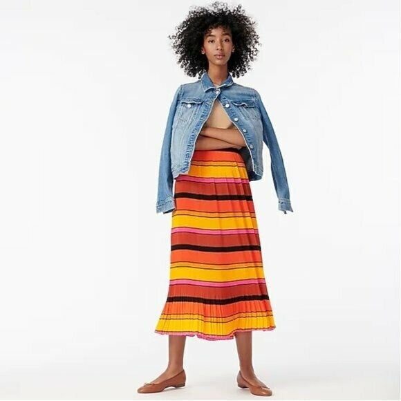 J CREW Pleated Midi Skirt Size 14