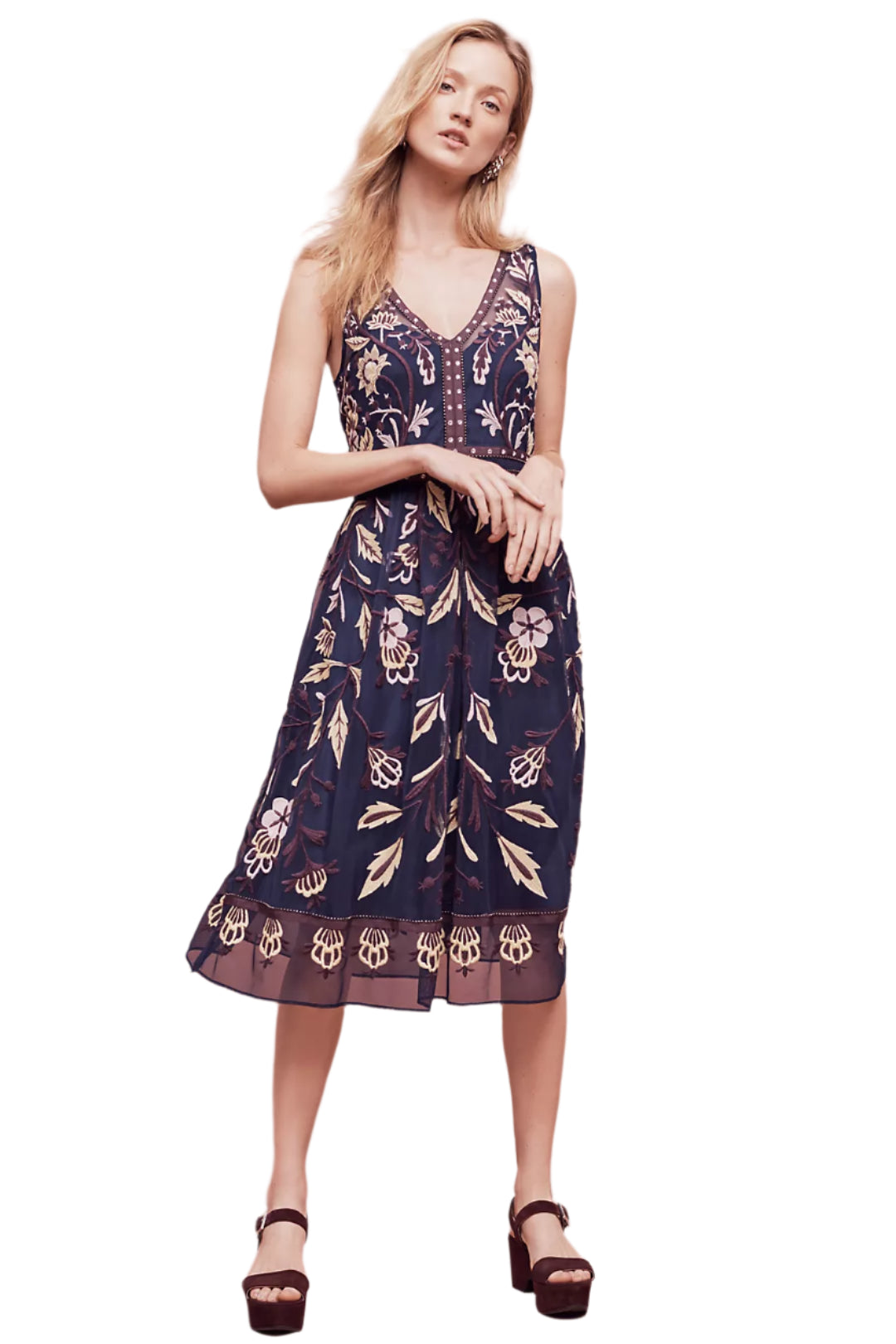 Anthropologie Moulinette Soeurs Embroidered Alicante Dress Size 8