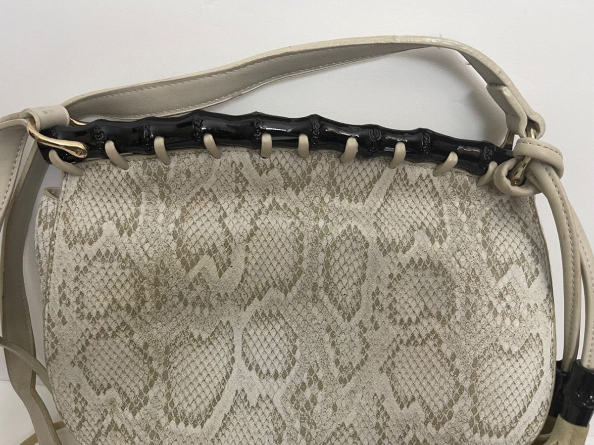 Galian New York Crossbody Bag Embossed Snake Skin Tassels Fringe Purse