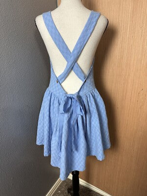 Free People Va Va Volume Jacquard Criss Cross Back Mini Dress Size Large