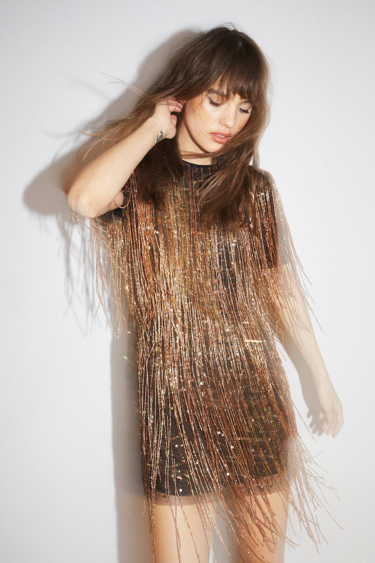 Nasty Gal Tassel Beaded Mini Shift Dress Size 14