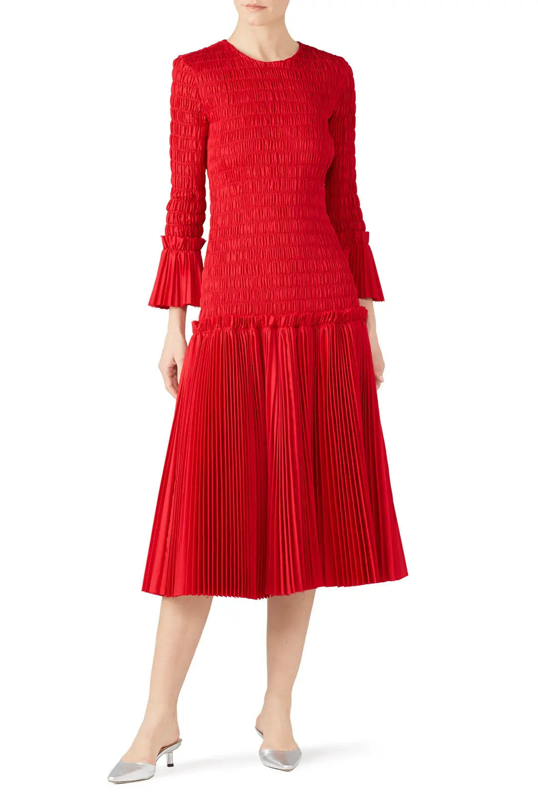 Khaite Pleated Mariella Midi Dress