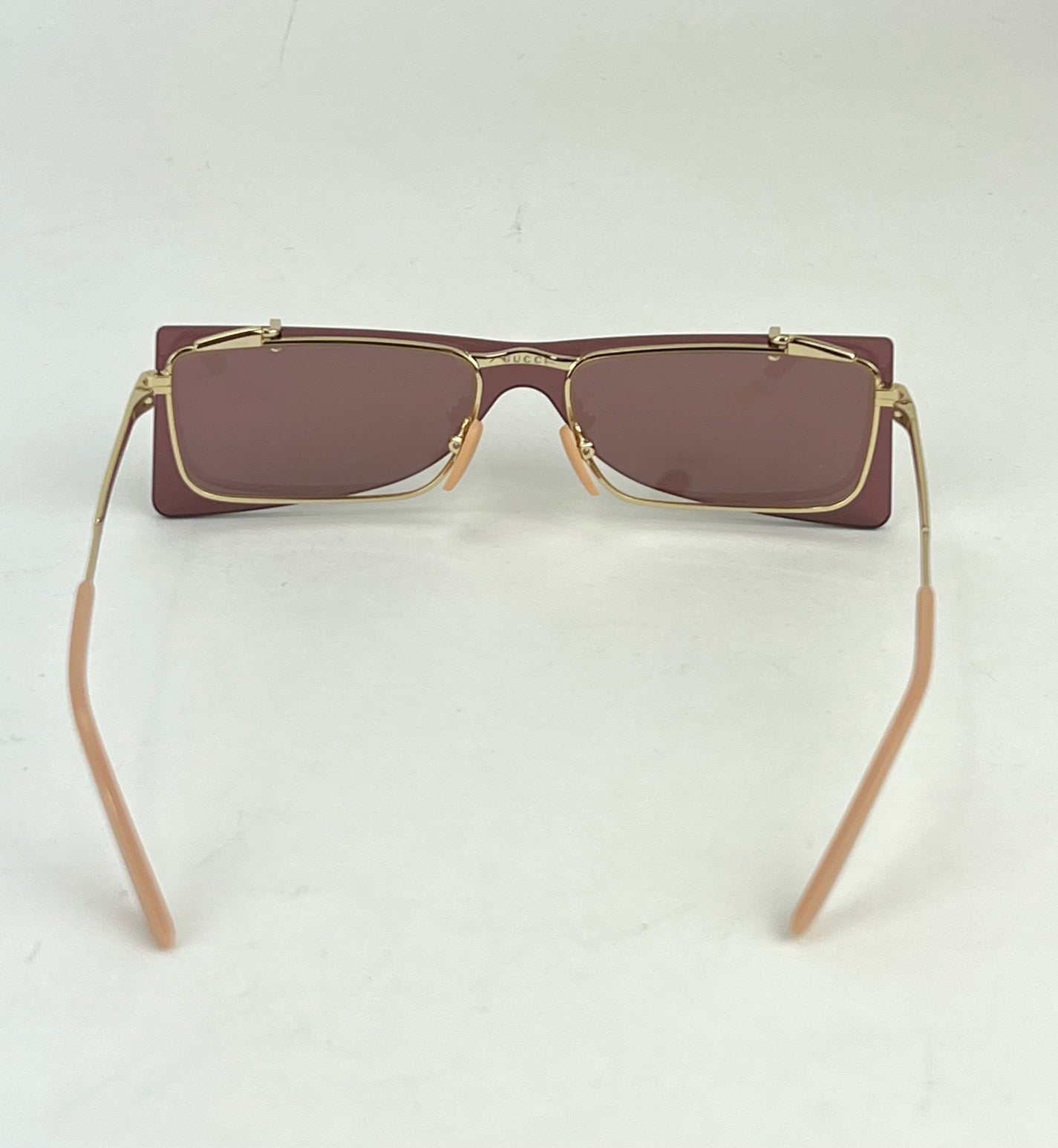 Gucci Flip-Up Sunglasses Rectangle Red Gold frames GG0363S 002 56