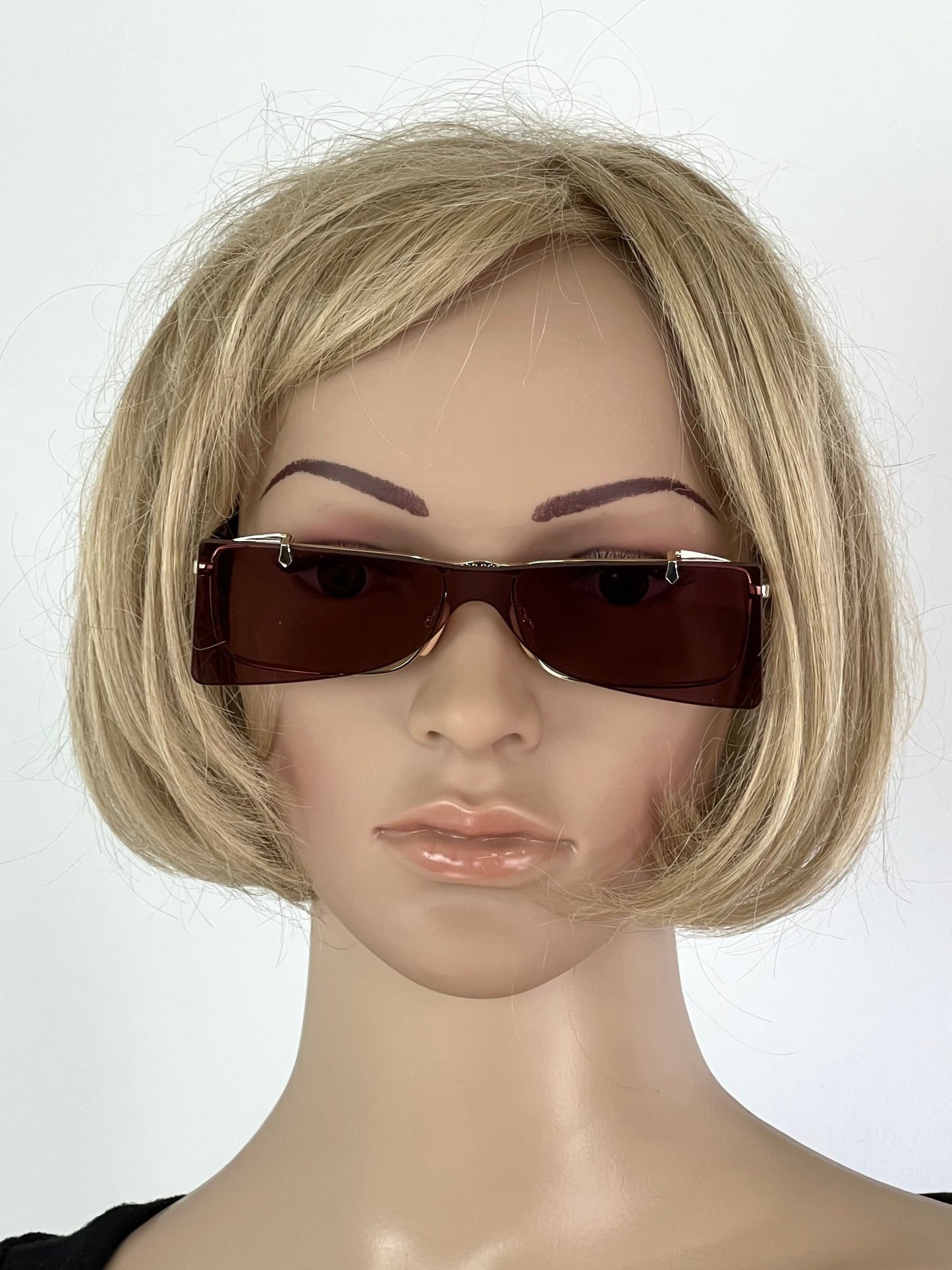 Gucci Flip-Up Sunglasses Rectangle Red Gold frames GG0363S 002 56