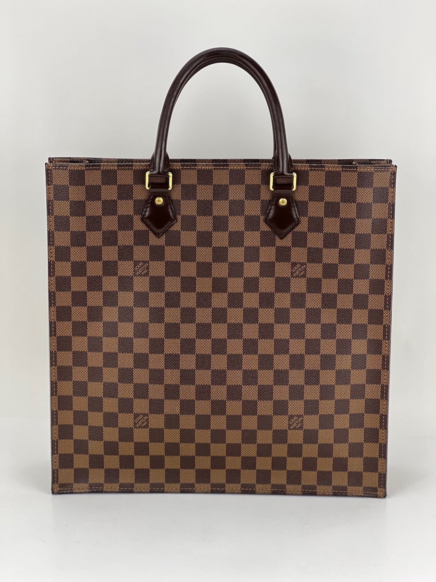Louis Vuitton Sac Plat Brown Damier Ebene Canvas Shopping Tote Bag