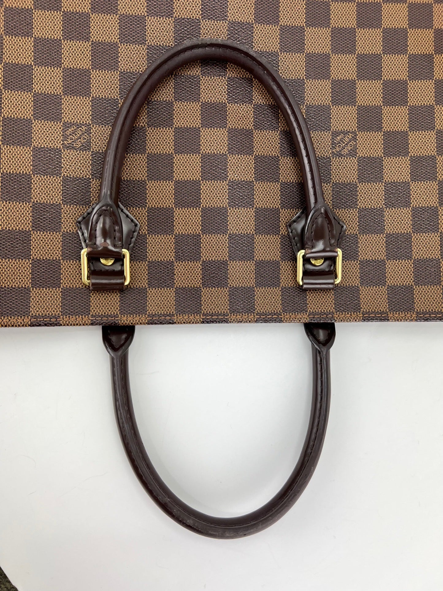 Louis Vuitton Sac Plat Brown Damier Ebene Canvas Shopping Tote Bag