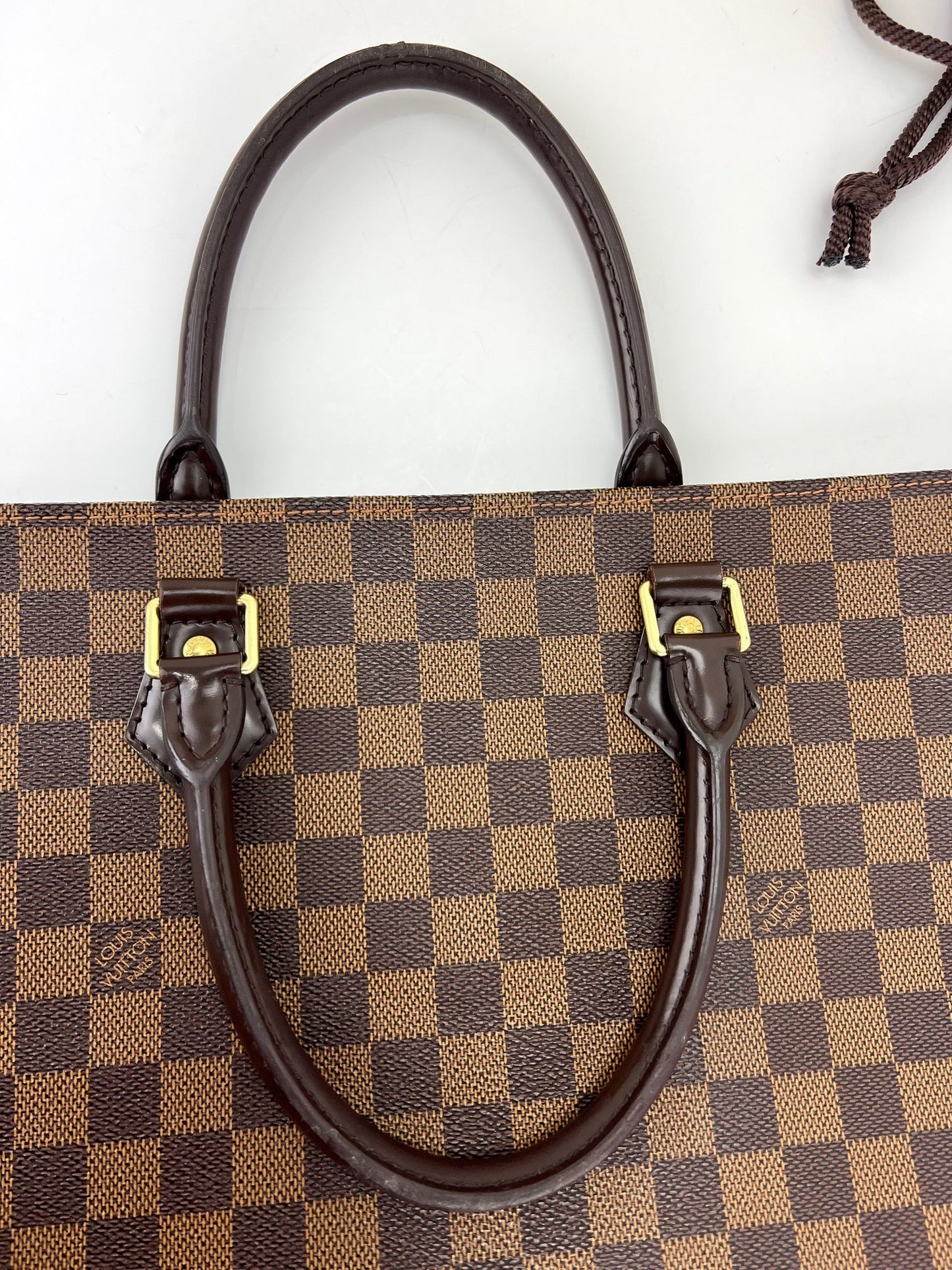Louis Vuitton Sac Plat Brown Damier Ebene Canvas Shopping Tote Bag