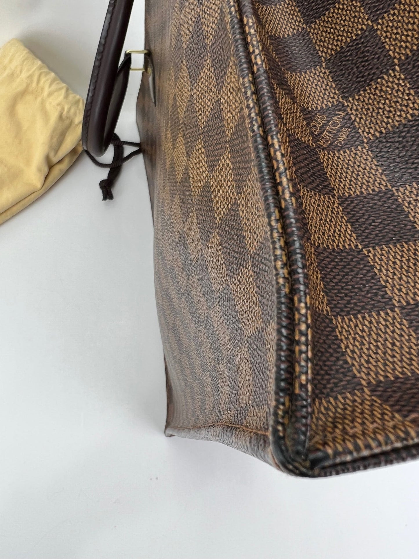 Louis Vuitton Sac Plat Brown Damier Ebene Canvas Shopping Tote Bag