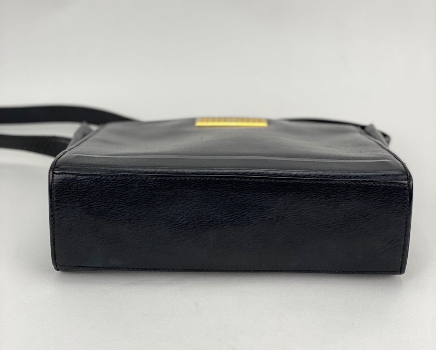 CHRISTIAN DIOR Black Leather Adjustable Shoulder Bag Authentic Pre owned