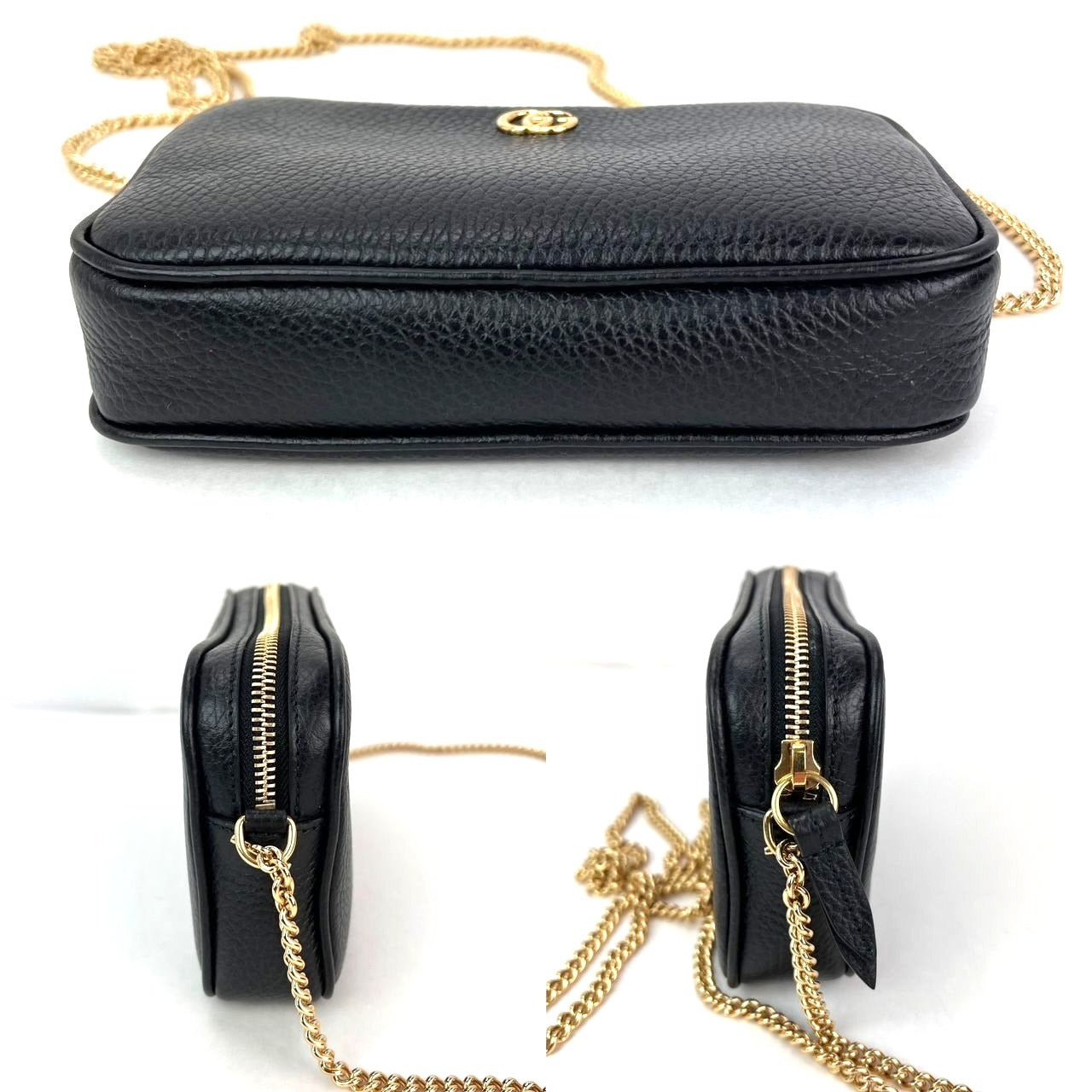 Gucci GG Marmont Super Mini lack Calfskin Crossbody Bag