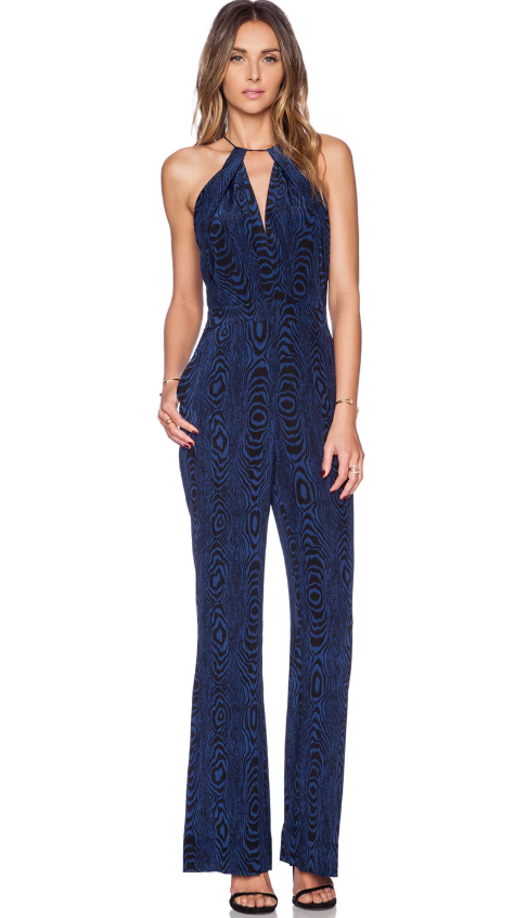 Diane Von Furstenberg Navy Animal Print Jumpsuit Size 10