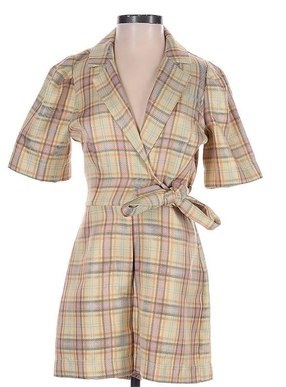Adelyn Rae Plaid Romper Size Large