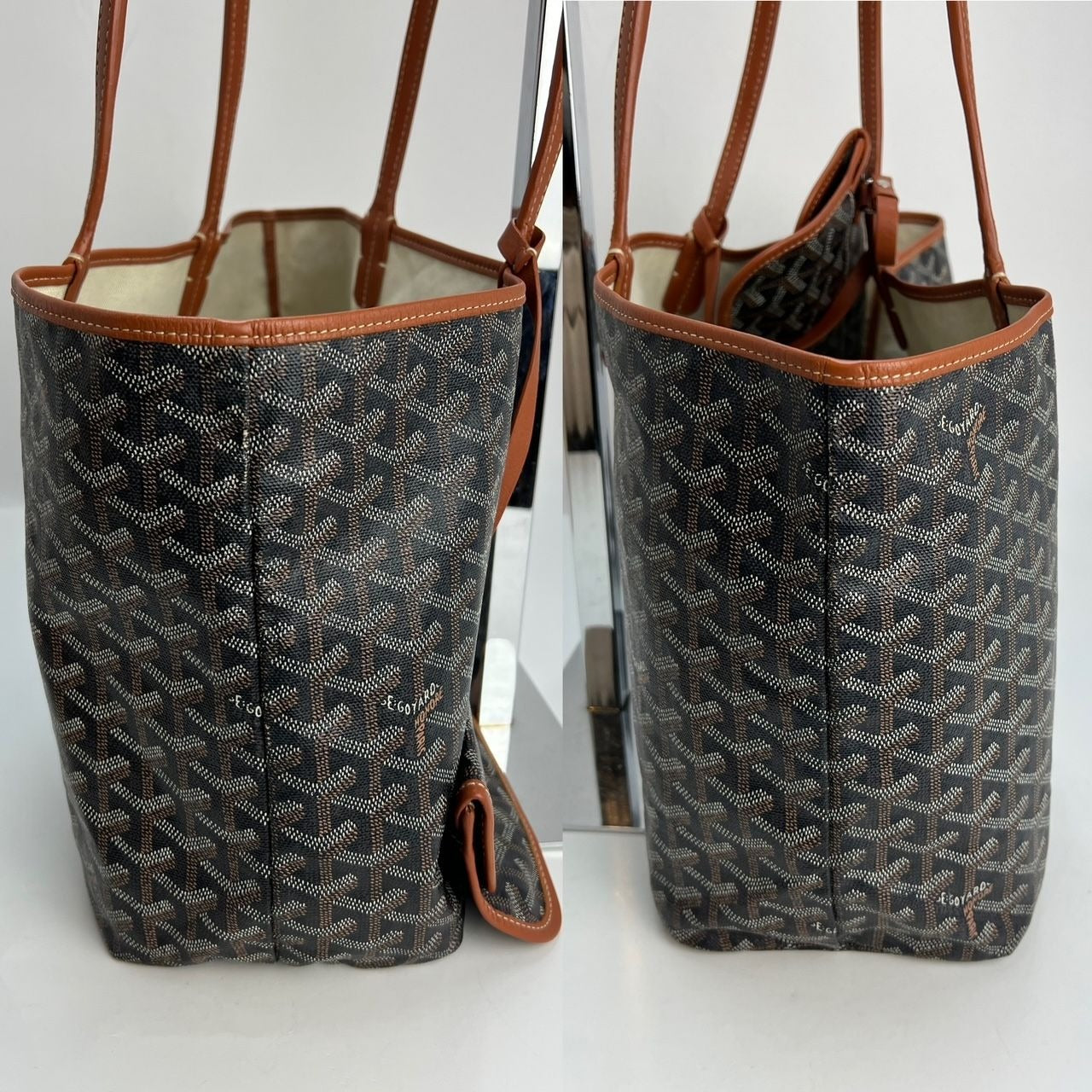 GOYARD St. Louis Goyardine PM Black Tote Bag