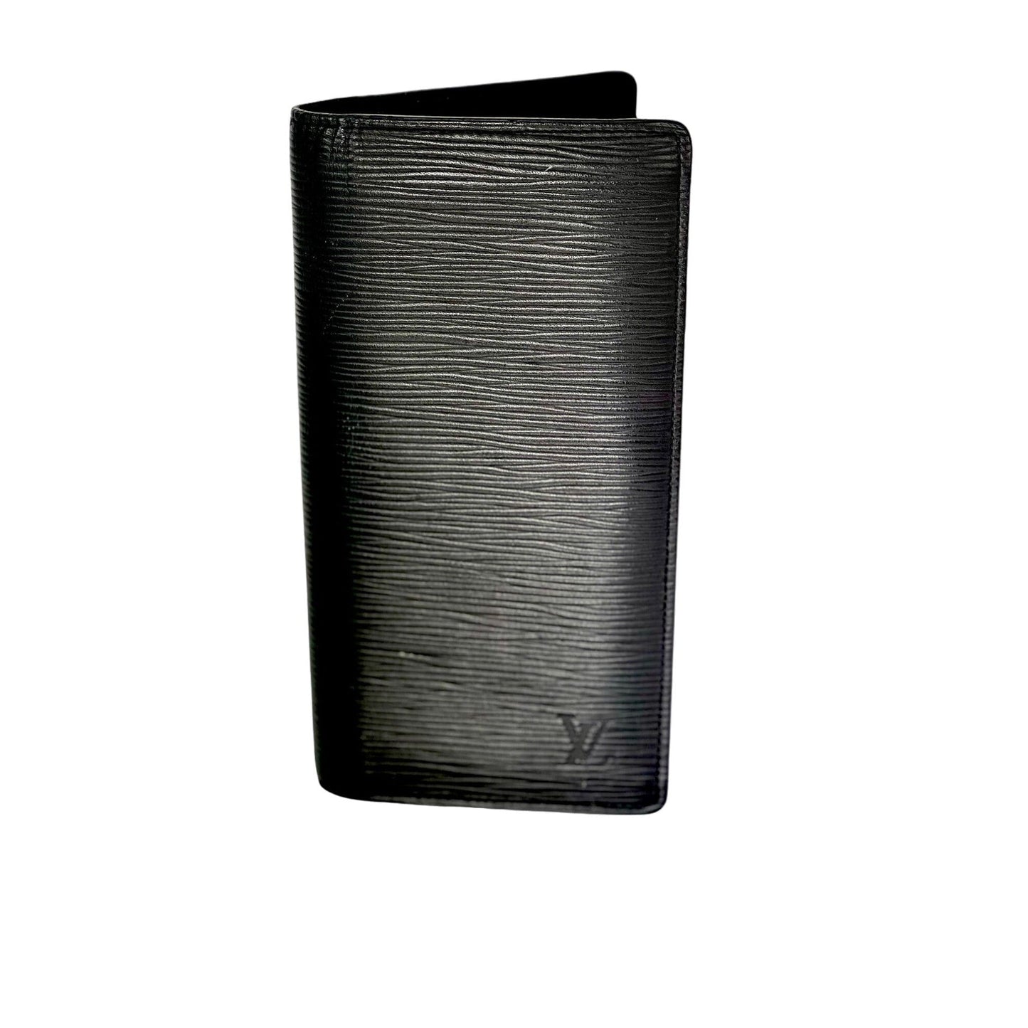 LOUIS VUITTON Epi Brazza Long Black Leather Wallet