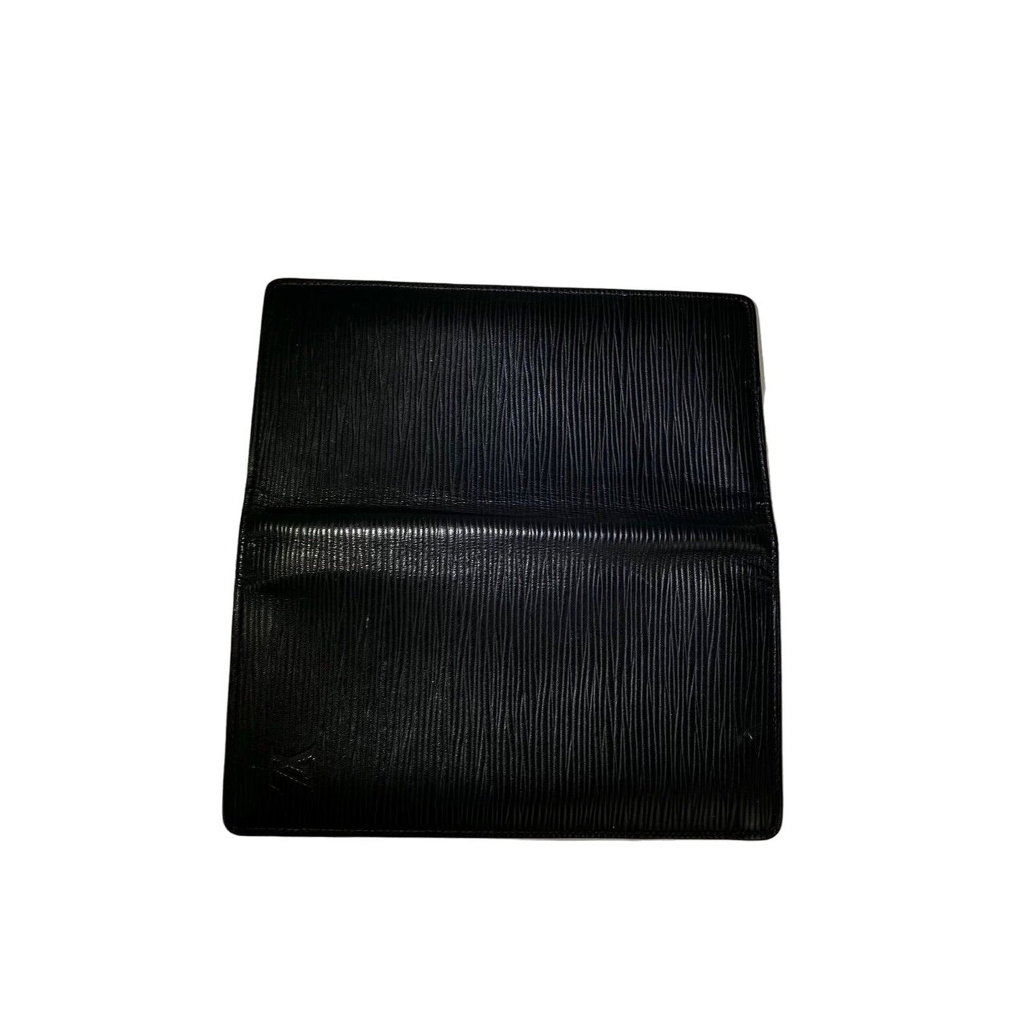 LOUIS VUITTON Epi Brazza Long Black Leather Wallet