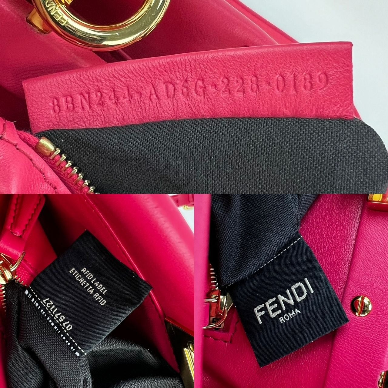 Fendi Mini Peekaboo Pink Leather Hand Shoulder Bag