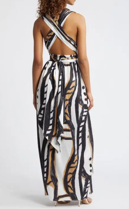 DIARRABLU Mailys Halter Neck Wrap Maxi Dress Size 2X