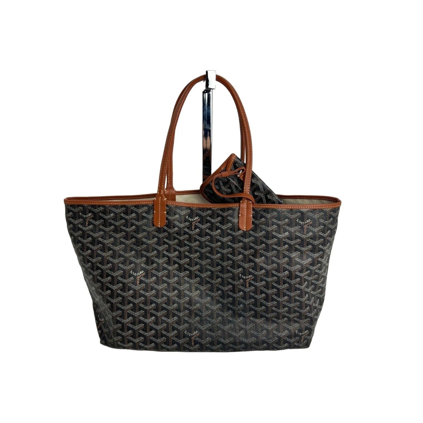 GOYARD St. Louis Goyardine PM Black Tote Bag