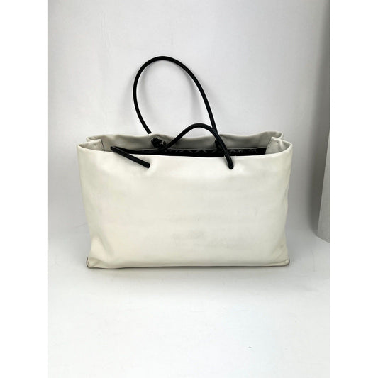 Chanel Essential 31 Rue Cambon Slopping White Leather Tote