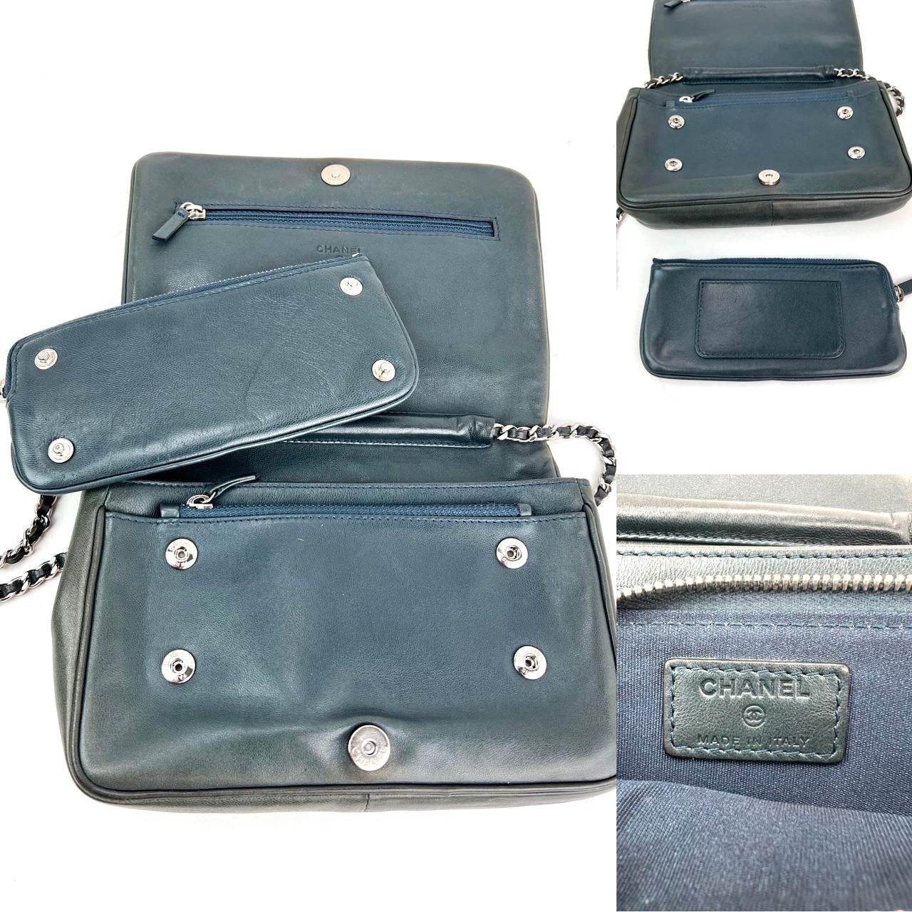 Chanel Quilted Lambskin Stitched Wallet on a Chain Crossbody Bag