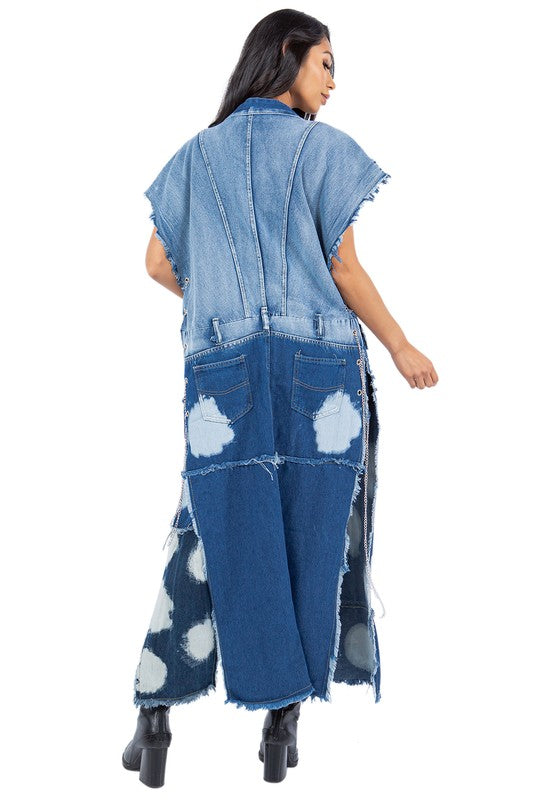 Denim Denim Maxi Vest Cover Up