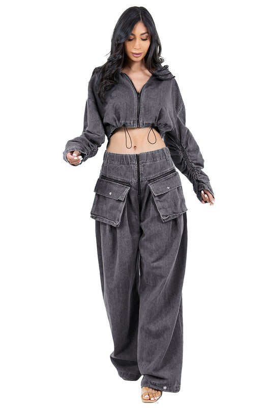 Denim Two Piece Jacket and Pants
