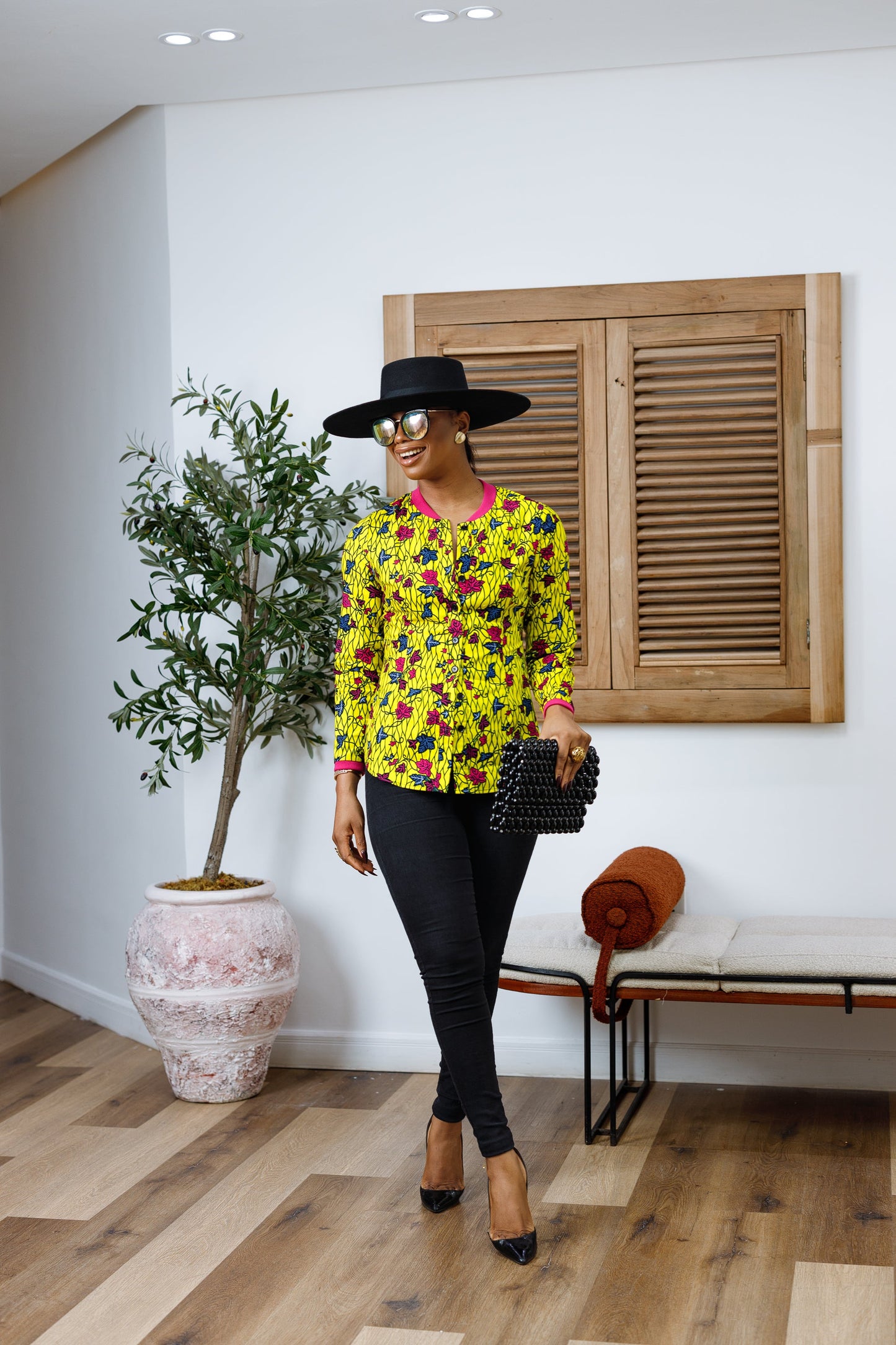 DAMINI AFRICAN PRINT POLO SHIRT----FINAL SALE