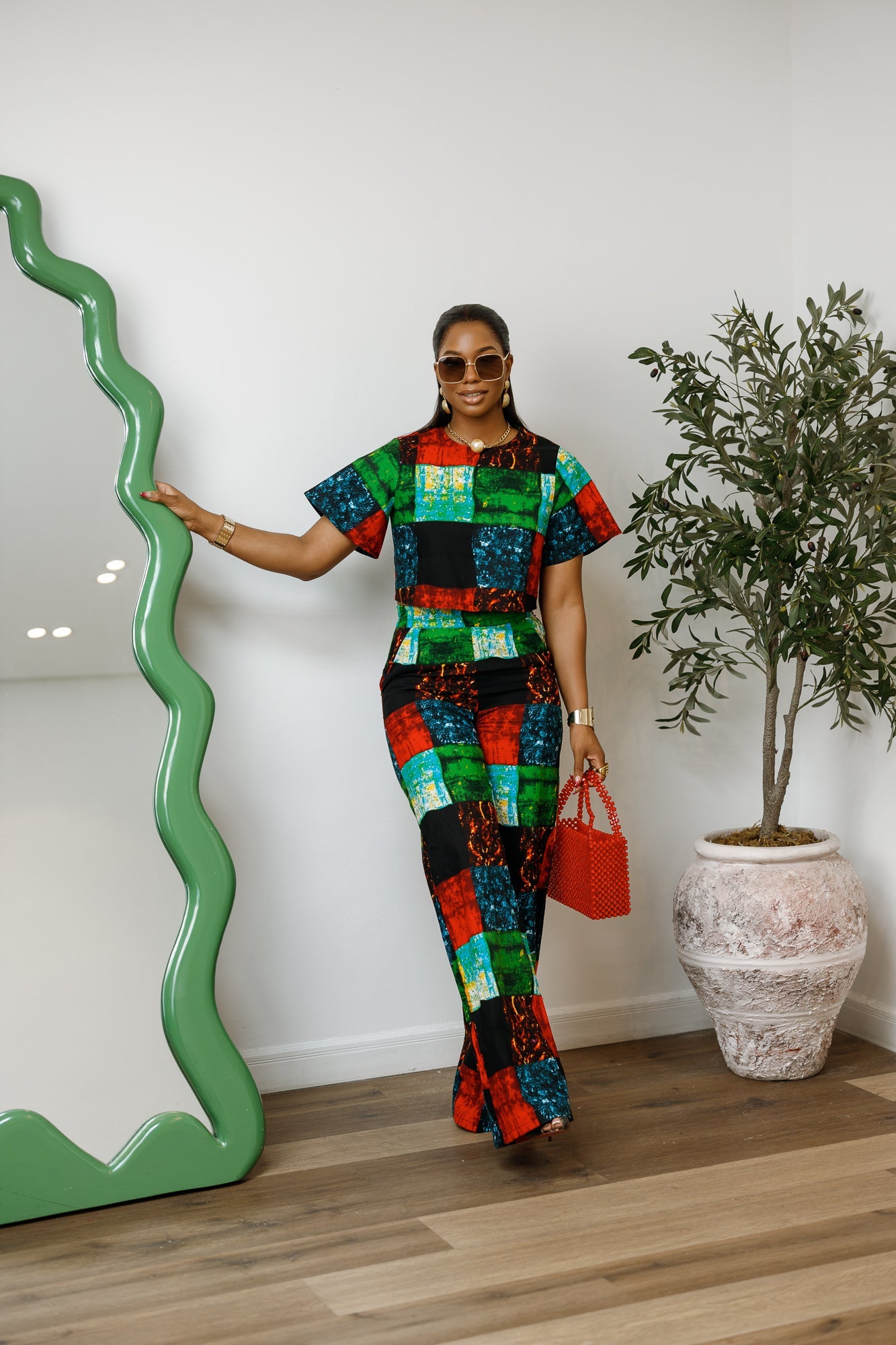 ADUN AFRICAN PRINT TWO PIECE PANT SET [MULTICOLOR]