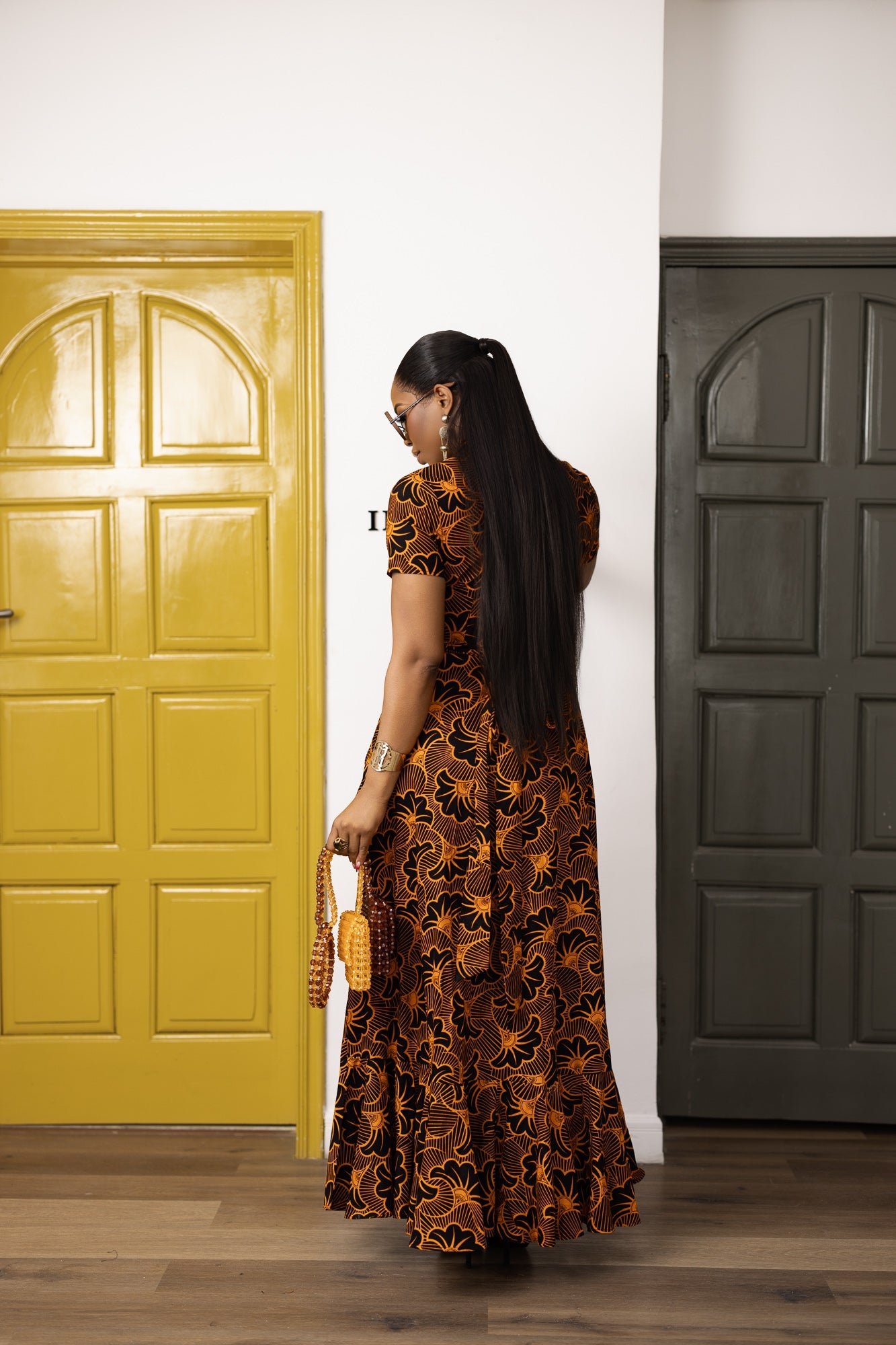 BOLA AFRICAN PRINT WRAP MAXI DRESS [MULTICOLOR]