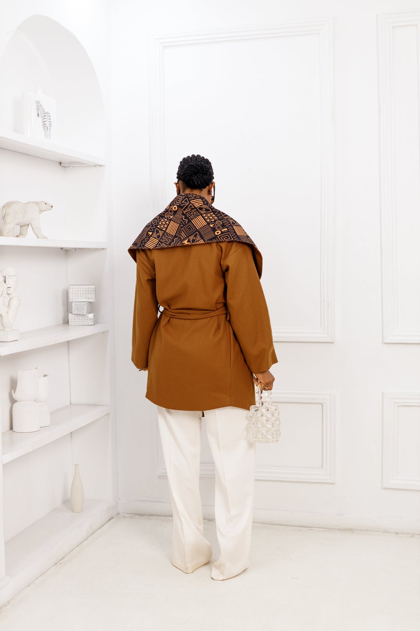 DONNA AFRICAN PRINT WOOL PONCHO ----FINAL SALE