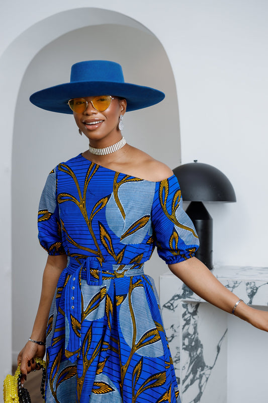 ROLU AFRICAN PRINT OFF SHOULDER DRESS----FINAL SALE