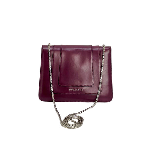 Bvlgari Calfskin Small Serpenti Forever Snake Plum Crossbody Bag