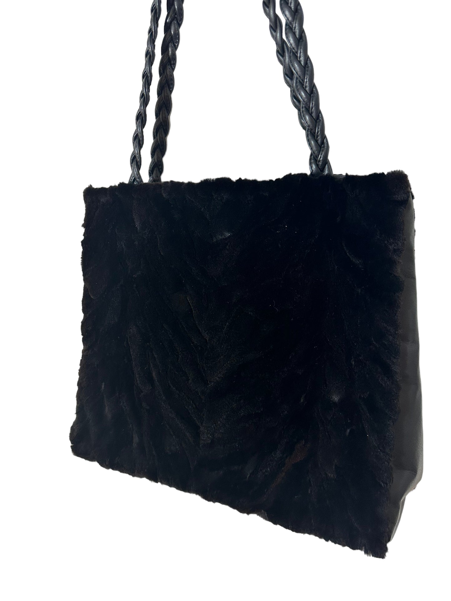 Broms Fur & Fashions Black Mink Shoulder Bag