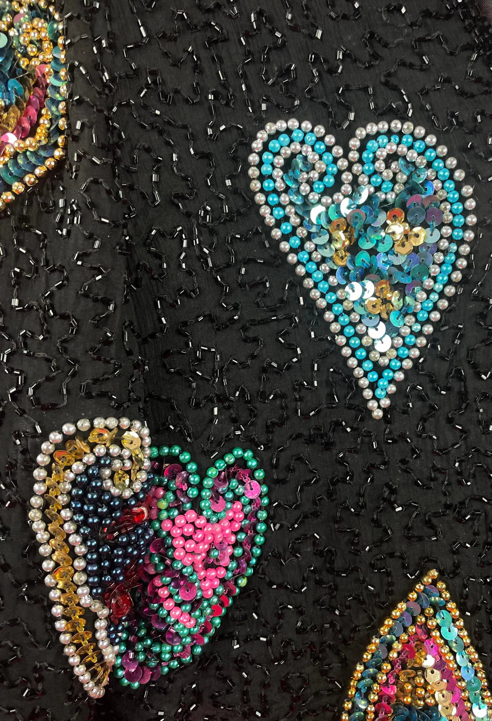 Stenay Sequin Beaded Hearts Jacket Size XL