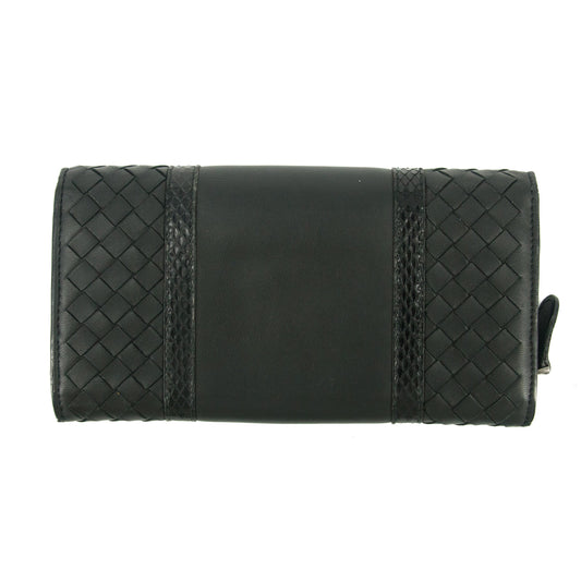 Bottega Veneta Intrecciato Black Bifold Long Wallet #5197