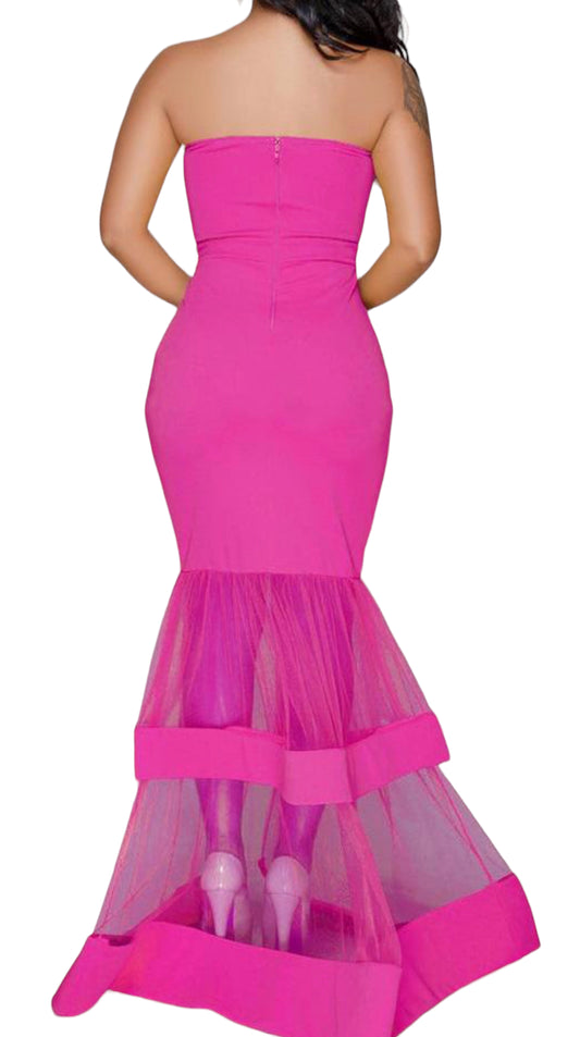 Symphony Pink Mermaid Maxi Dress Size Medium