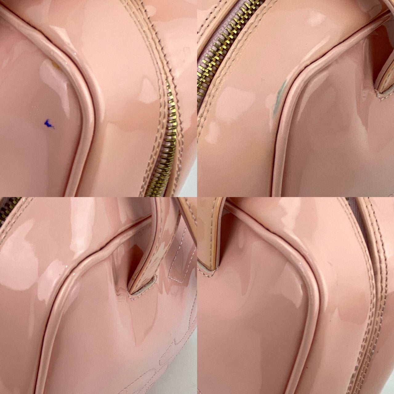 Chanel Triple CC Logo Medium Pink Patent Leather Tote Shoulder Bag Pre owned