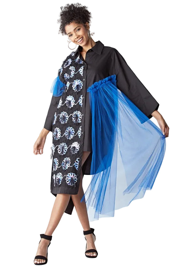 TOV Los Angeles Asymmetrical Shirt Dress Size 44 (US 14)